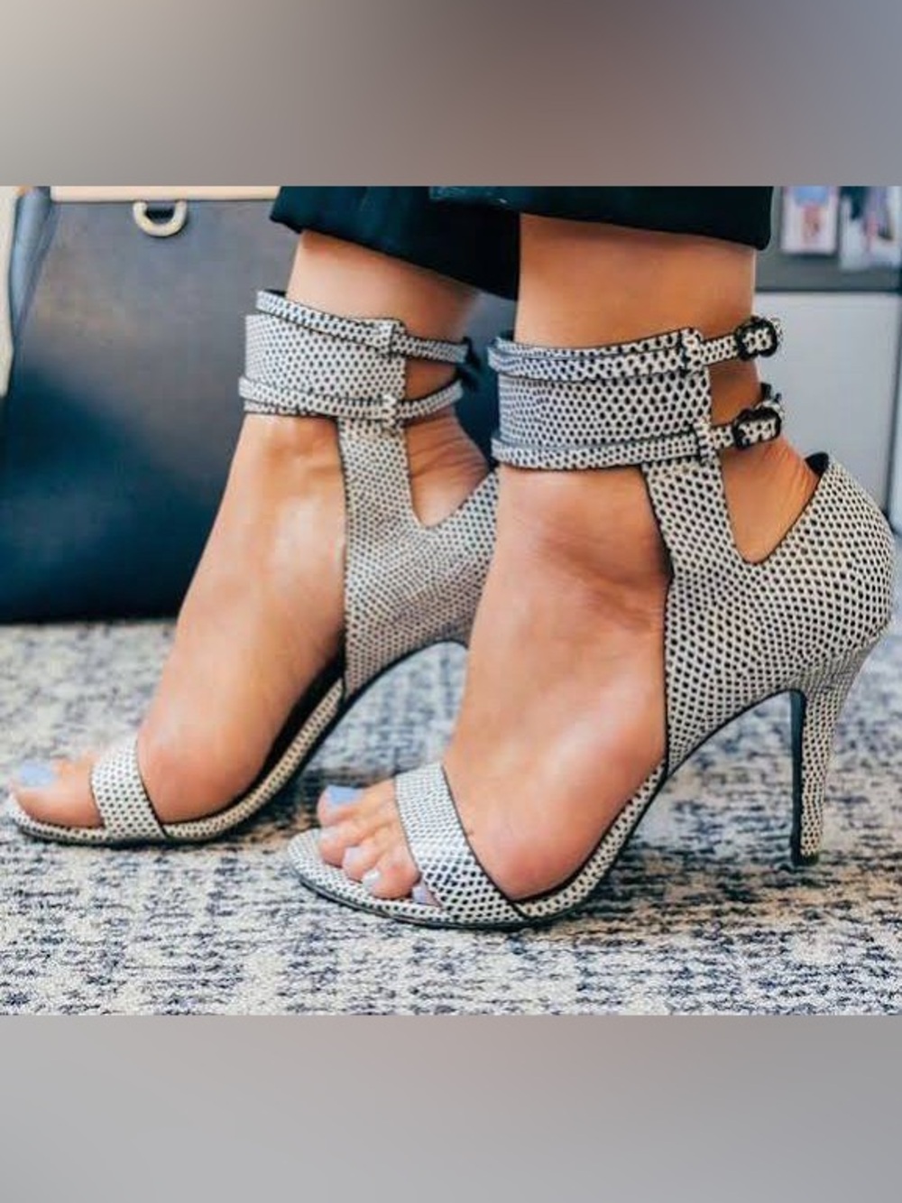 Alexander Wang Johanna Ankle Cuff heel pumps Lizard Print Size 37 / 7